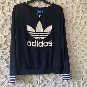 adidas Originals Navy Crepe Track Crew size S